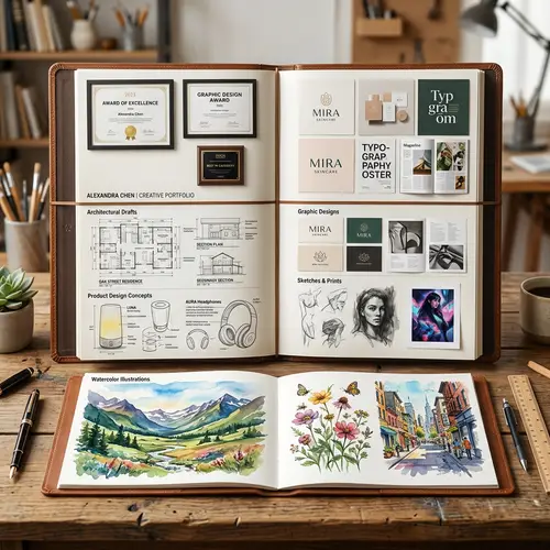 Professional Portfolio Display: Graphic Designs, Sketches, Prints