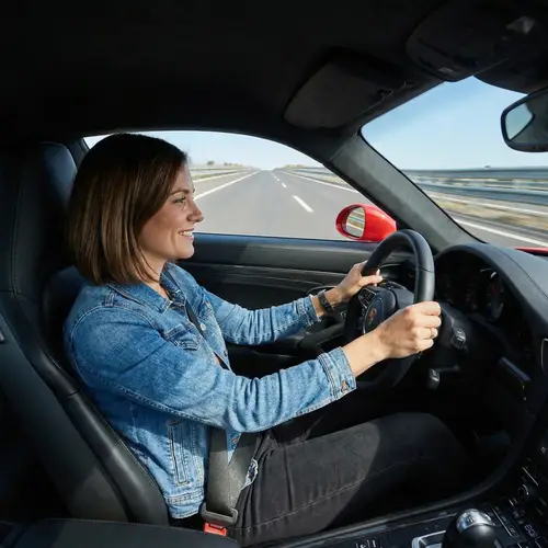 Woman Driving a Sleek Sports Car: Confidence on Wheels