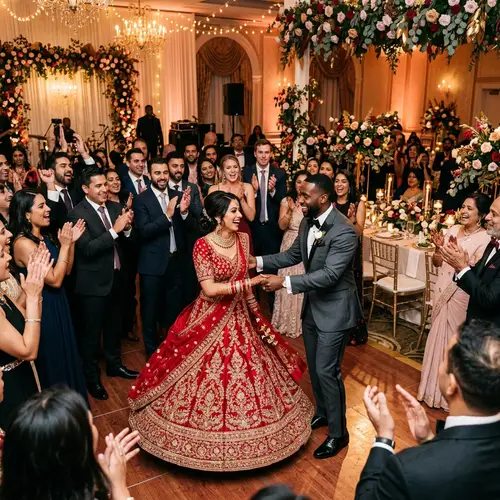 Realistic Wedding Dance: Joyful South Asian-Bla...
