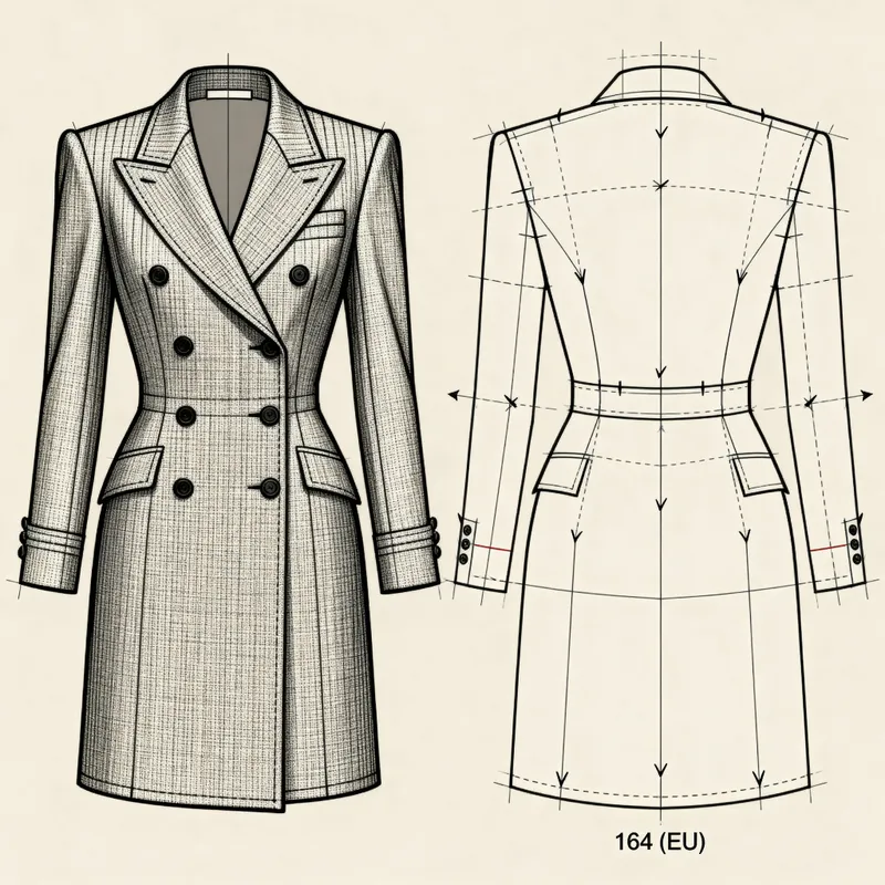 Double Breasted English Coat Pattern for Teens