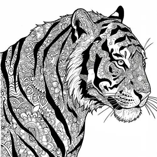 Mandala Style Tiger Art: Elegant Patterns Inside
