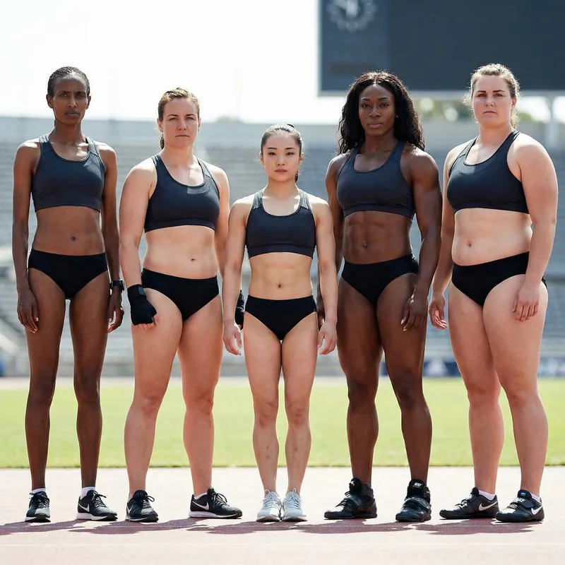 Diverse Athletic Women: Multicultural Athletes Lineup Diverse Athletic Women: Multicultural Athletes Lineup