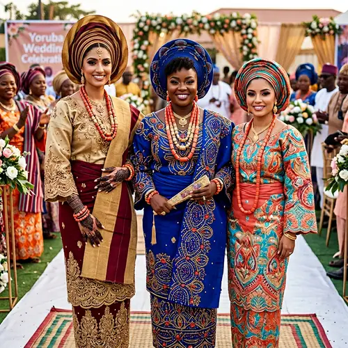 Beautiful Yoruba Brides in Traditional Nigerian Wedding Attire