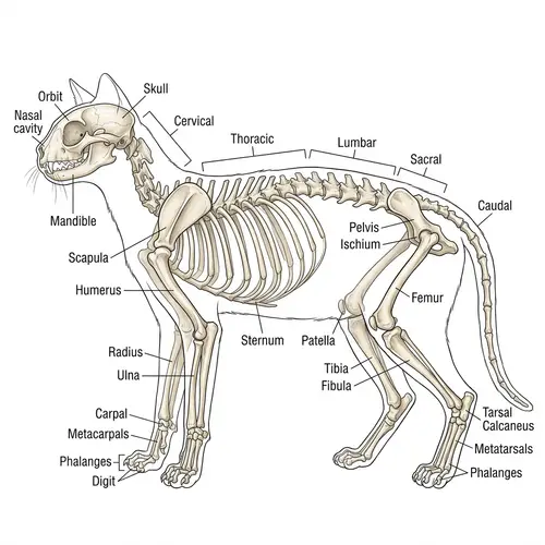 Cat Skeleton Anatomy - Detailed Illustration