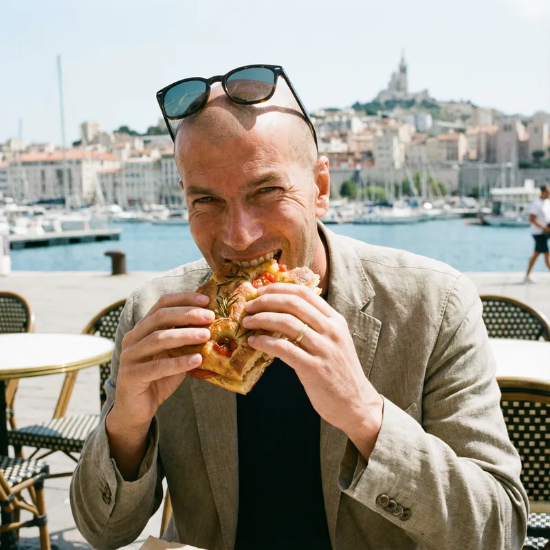 Zidane Enjoys Delicious Focaccia