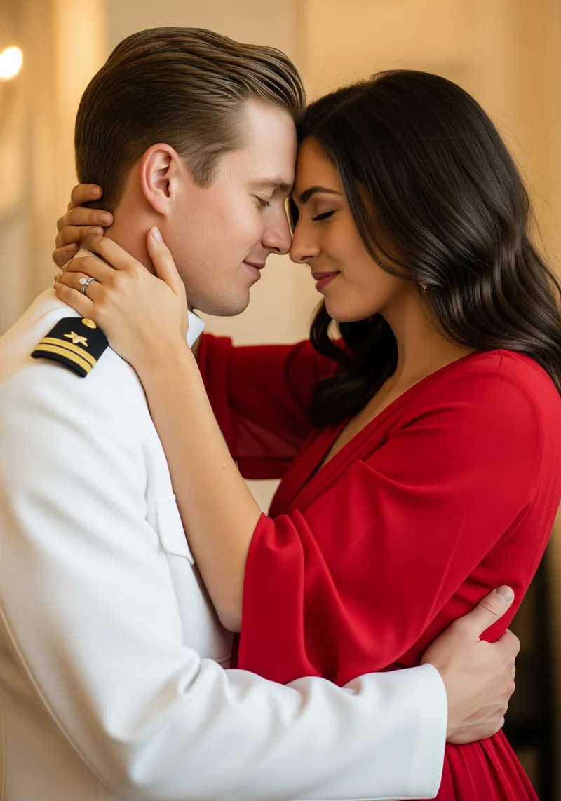 Romantic Embrace of a Couple in Love