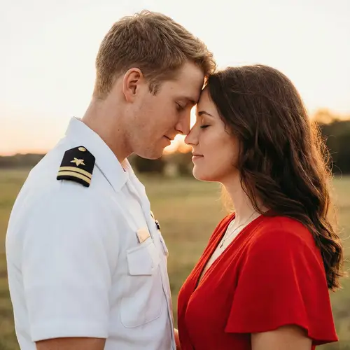 Romantic Embrace of a Couple in Love