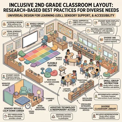 Inclusive Classroom Layout For Diverse 6th Grade Needs AI Art 