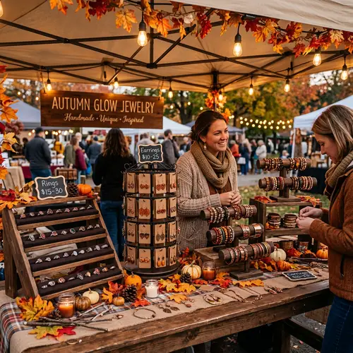 Fall-Themed Jewelry Vendor Table Ideas