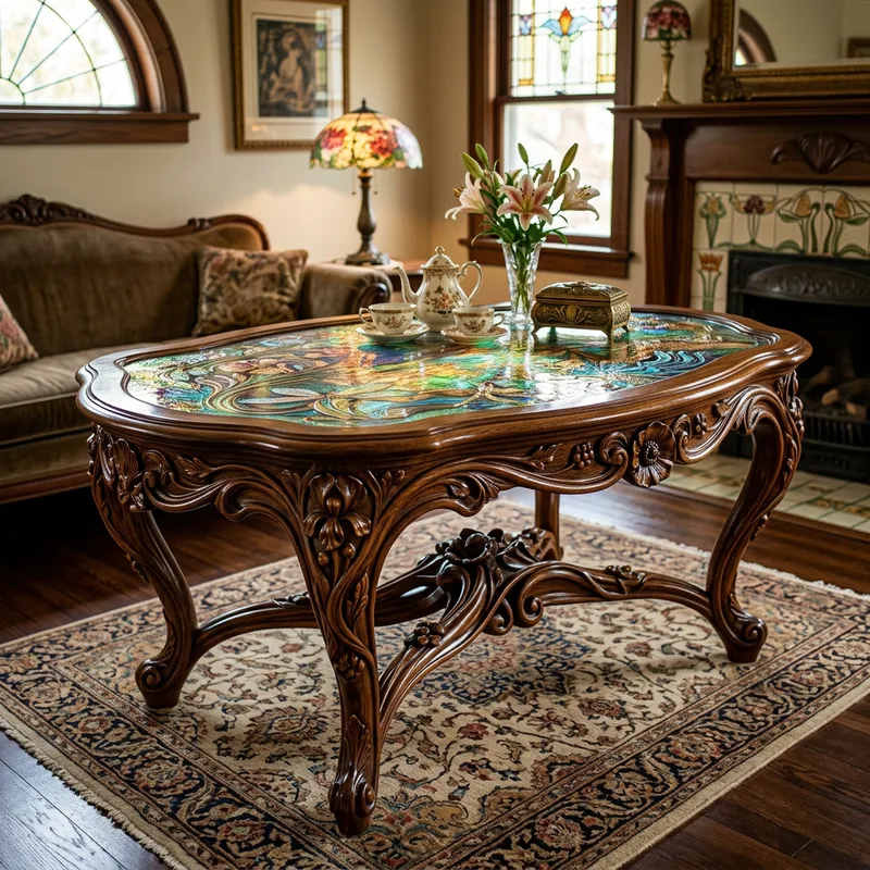 Art Nouveau Coffee Table - Elegant Design Art Nouveau Coffee Table - Elegant Design