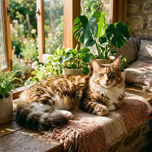 Majestic Maine Coon Bengal Cat - Stunning Calico Fur