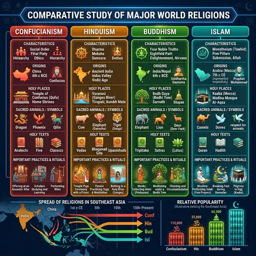 Comparing Confucianism, Hinduism, Buddhism & Islam