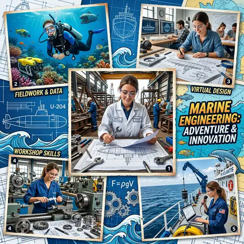 Marine Engineering Student Collage: Underwater Exploration & Marvels