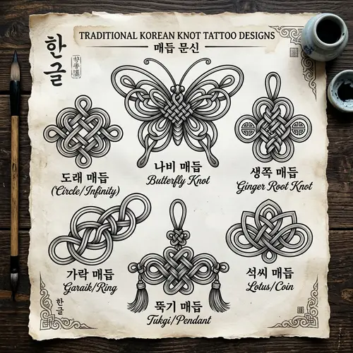 Traditional Korean Knot Tattoo Designs