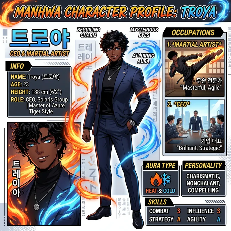 Troya: Enchanting Martial Artist and CEO Character Sheet