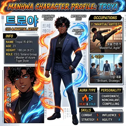 Troya: Enchanting Martial Artist and CEO Character Sheet