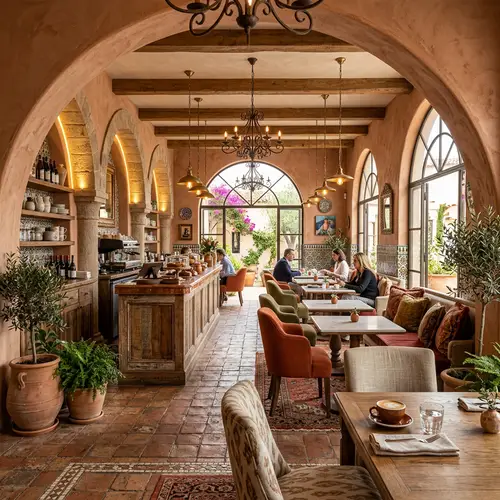 Luxurious Mediterranean Cafe Design Concepts