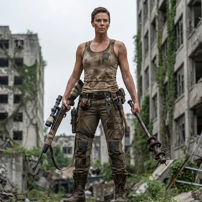 Abby - Muscular Woman in Post-Apocalyptic Urban Setting
