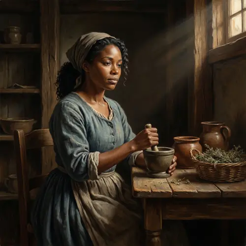 Historical Painting of Serene African Descent Woman
