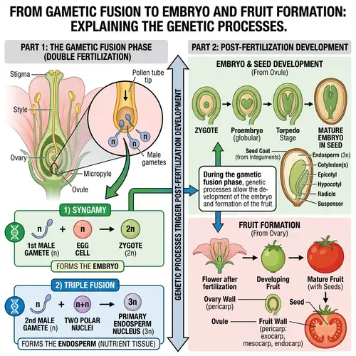 Gametic Fusion Phase: Embryo Development & Fruit Formation
