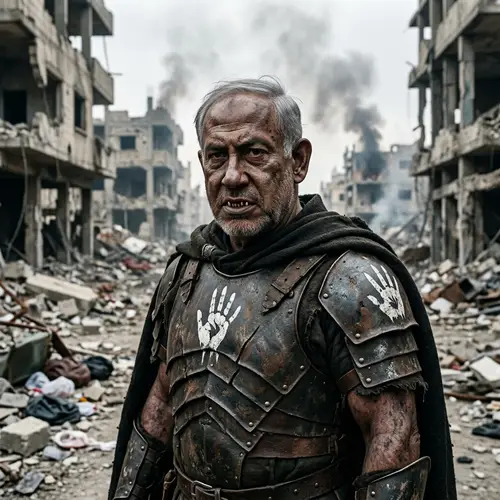 Netanyahu as an Uruk Hai: Striking Visual