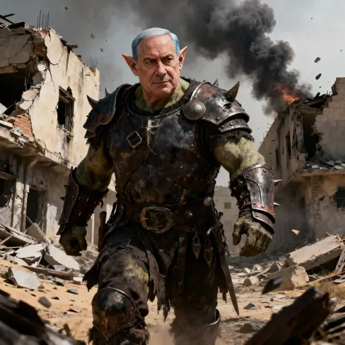 Netanyahu as an Uruk Hai: Striking Visual