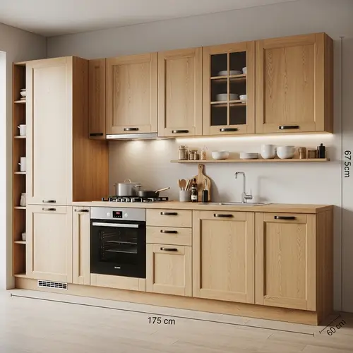 3D Render of European Ash Kitchen by Pelikano