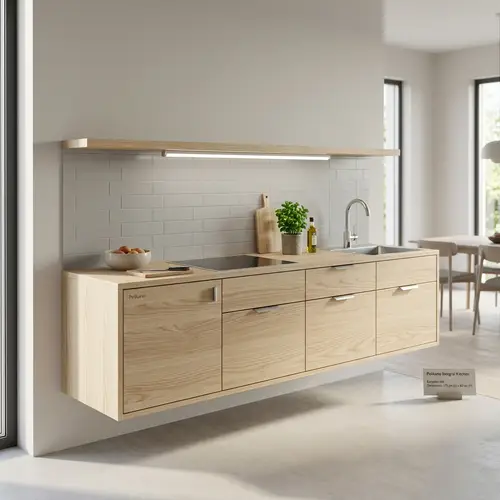 3D Render of European Ash Kitchen by Pelikano