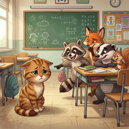 Heart-Tugging Feline Bullying Scene | Animated School Setting
