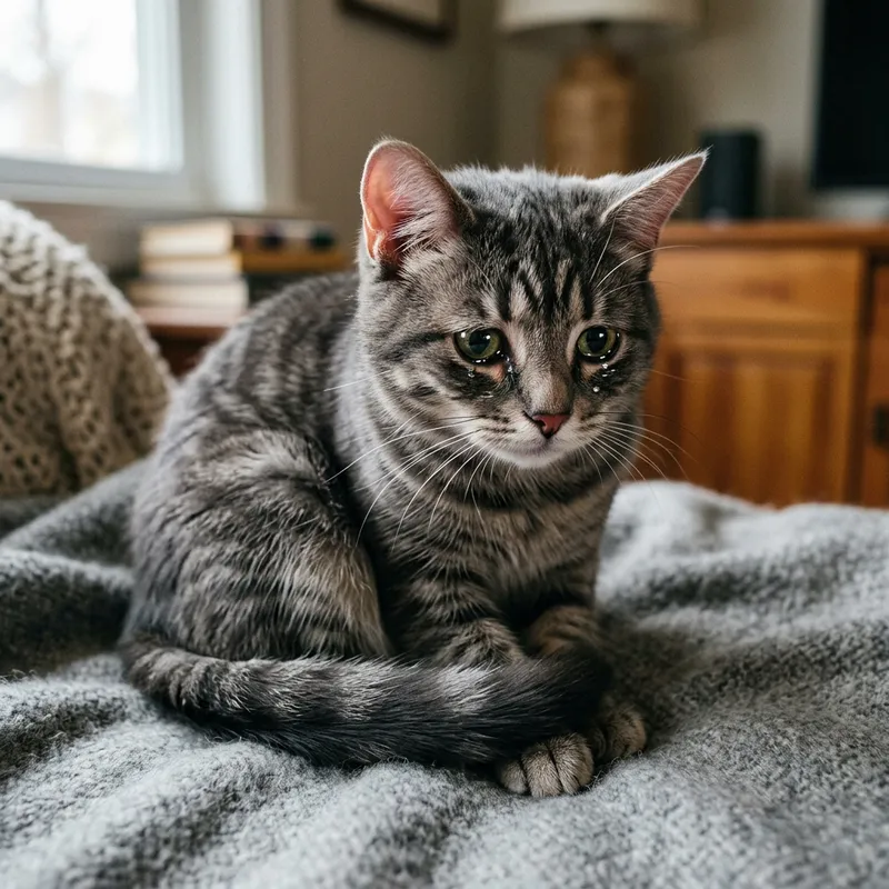 Detailed Sad Cat Image - Feline Showing Sorrow