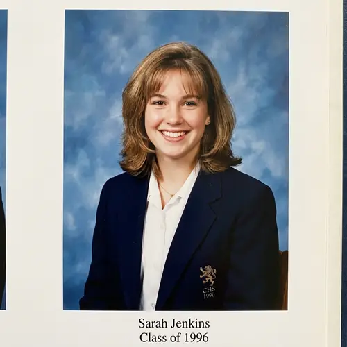 Classic 90s Yearbook Photo of Smiling Student
