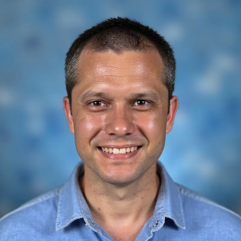 Classic 90s Yearbook Photo of Smiling Student