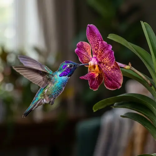 Amazing Flower with Bird - Studio Photography