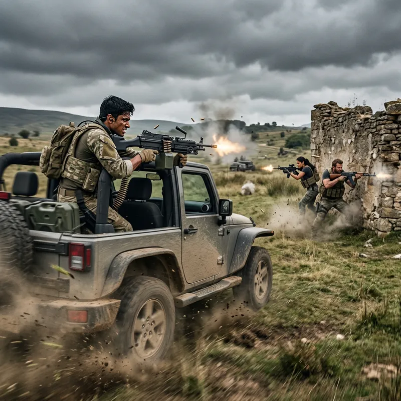 Intense Pubg Machine Gun Battle in Grass Field