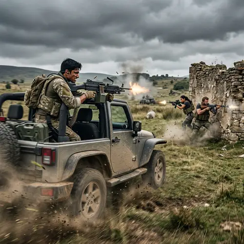 Intense Pubg Battle Royale Machine Gun Fight