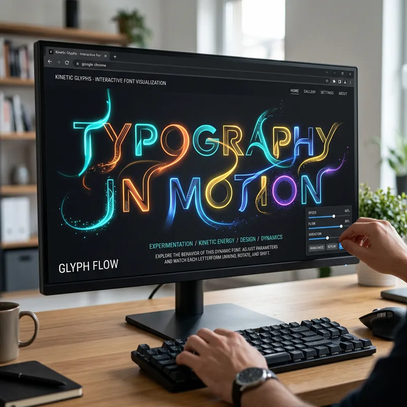 Mesmerizing Moving Type Font on Website Display | AI Art Generator ...