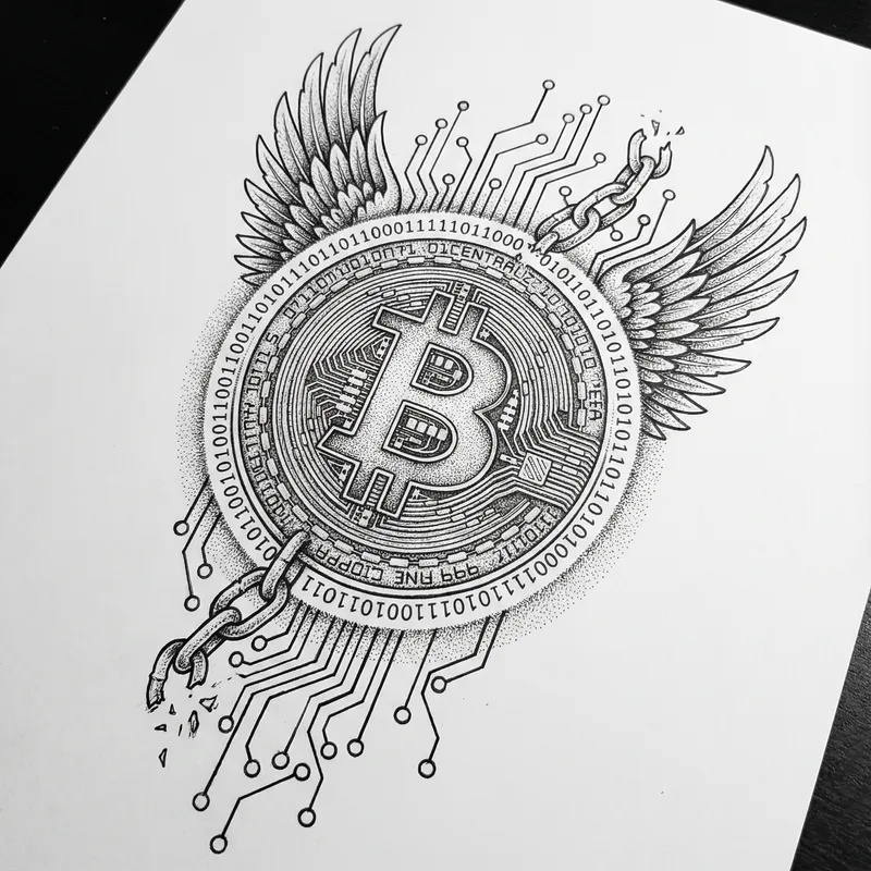 Unique Bitcoin Tattoo for Financial Freedom