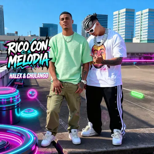 Rico Con Melodia Album Cover - HaLex & Chulango