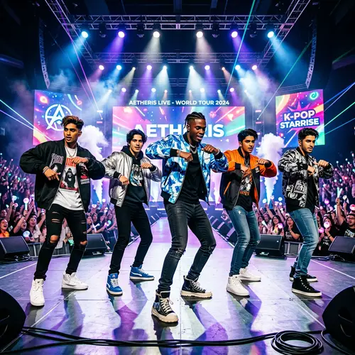 Kpop Style Male Music Group with Diverse Backgrounds