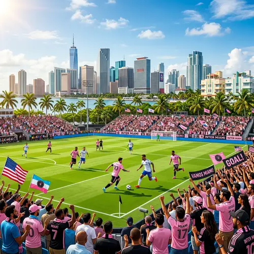 Vibrant Soccer Match in Miami | Exciting Scene with Diverse Spectators