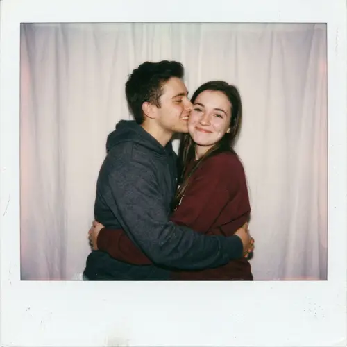 Spontaneous Polaroid Style Photo of Two Friends