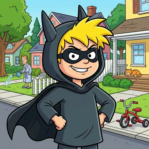 Bart Simpson as Batman - Fun Cartoon Character Cosplay
