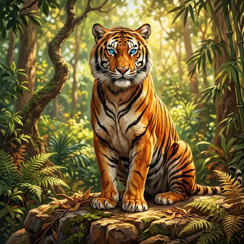 Majestic Tiger with Sapphire Blue Eyes