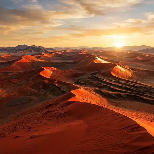 Vibrant Red Sand Dunes Landscape - Desolate Beauty