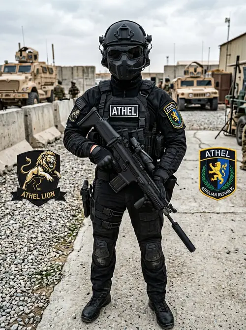 All-Black Military Uniform Design with Unique Features