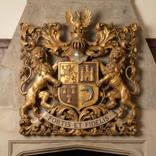 Noble Family Crest: Lions & Heraldic Designs