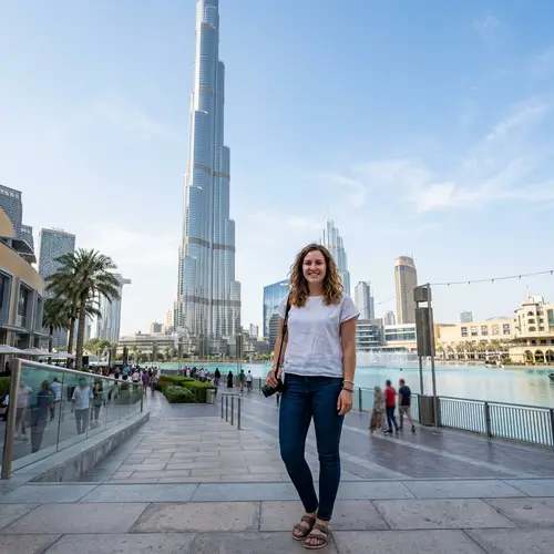 Person in Front of Burj Khalifa - AI Generated Art