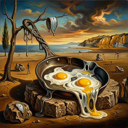 Salvador Dali Frypan Art with Eggs