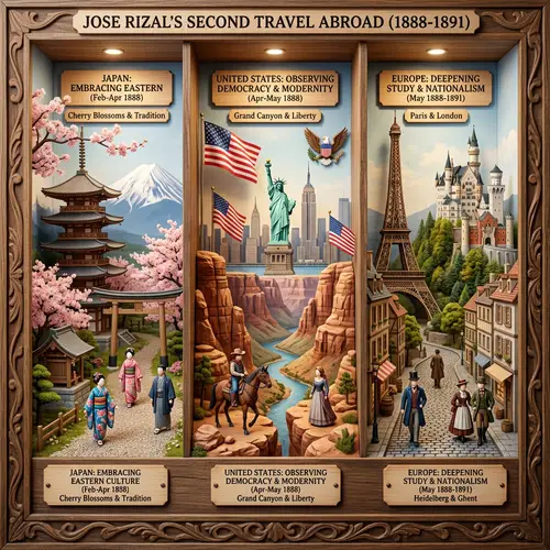 Rizal's Second Travel: Japan, US & European Countries Diorama