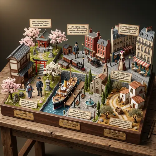 Rizal's Second Travel Abroad: Japan, US & European Countries Diorama